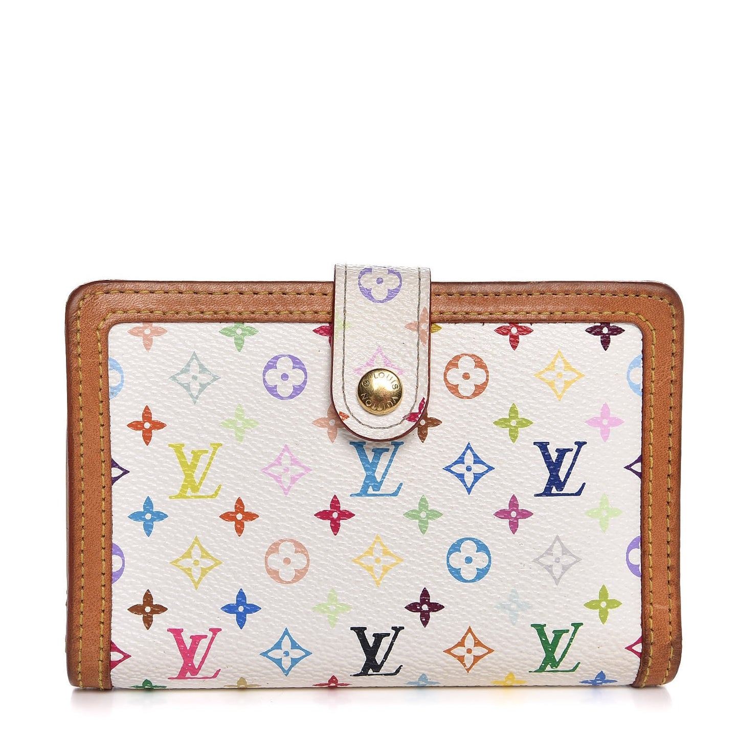 Monogram Multicolor French Purse Wallet White