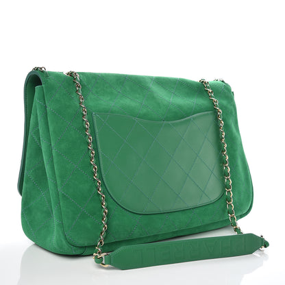 Chanel x Pharrell Williams Suede Lambskin XXL Flap Bag Green 3 of 11