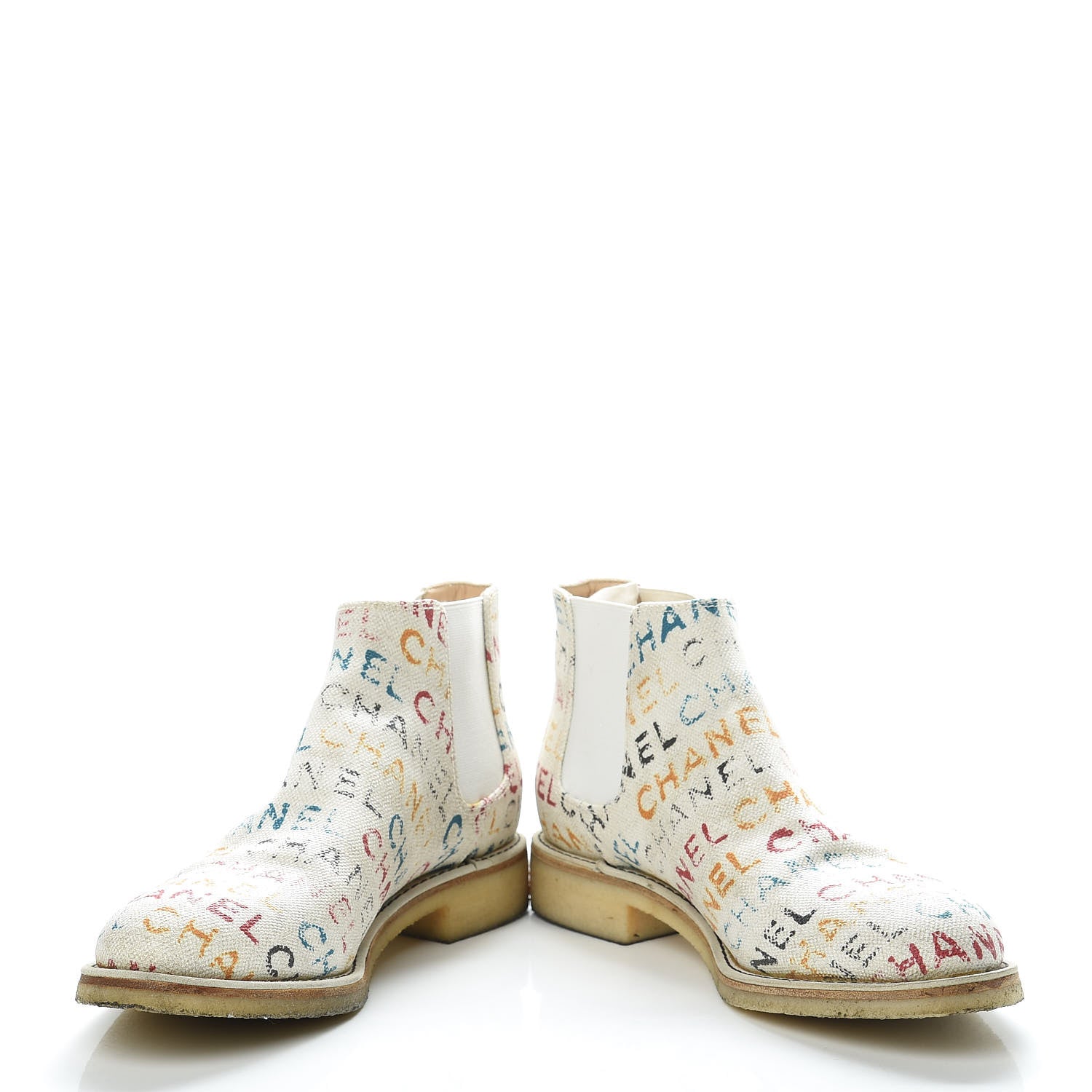 Chanel Canvas Logo Short Boots 38.5 Multicolor 5 of 17
