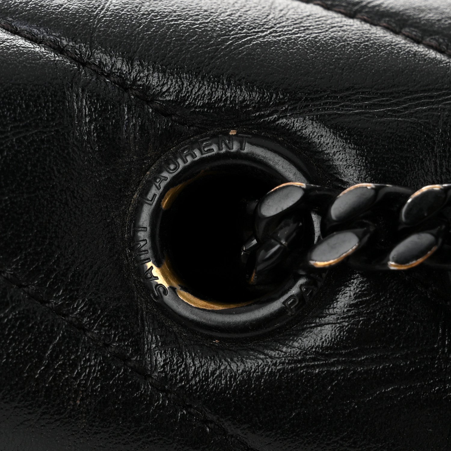 Saint Laurent Calfskin Y Quilted Monogram Monochrome Medium Loulou Chain Satchel Black 12 of 14
