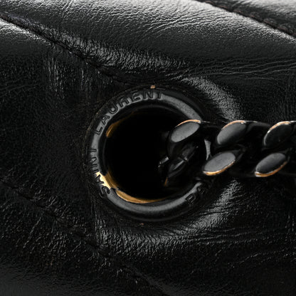 Saint Laurent Calfskin Y Quilted Monogram Monochrome Medium Loulou Chain Satchel Black 12 of 14