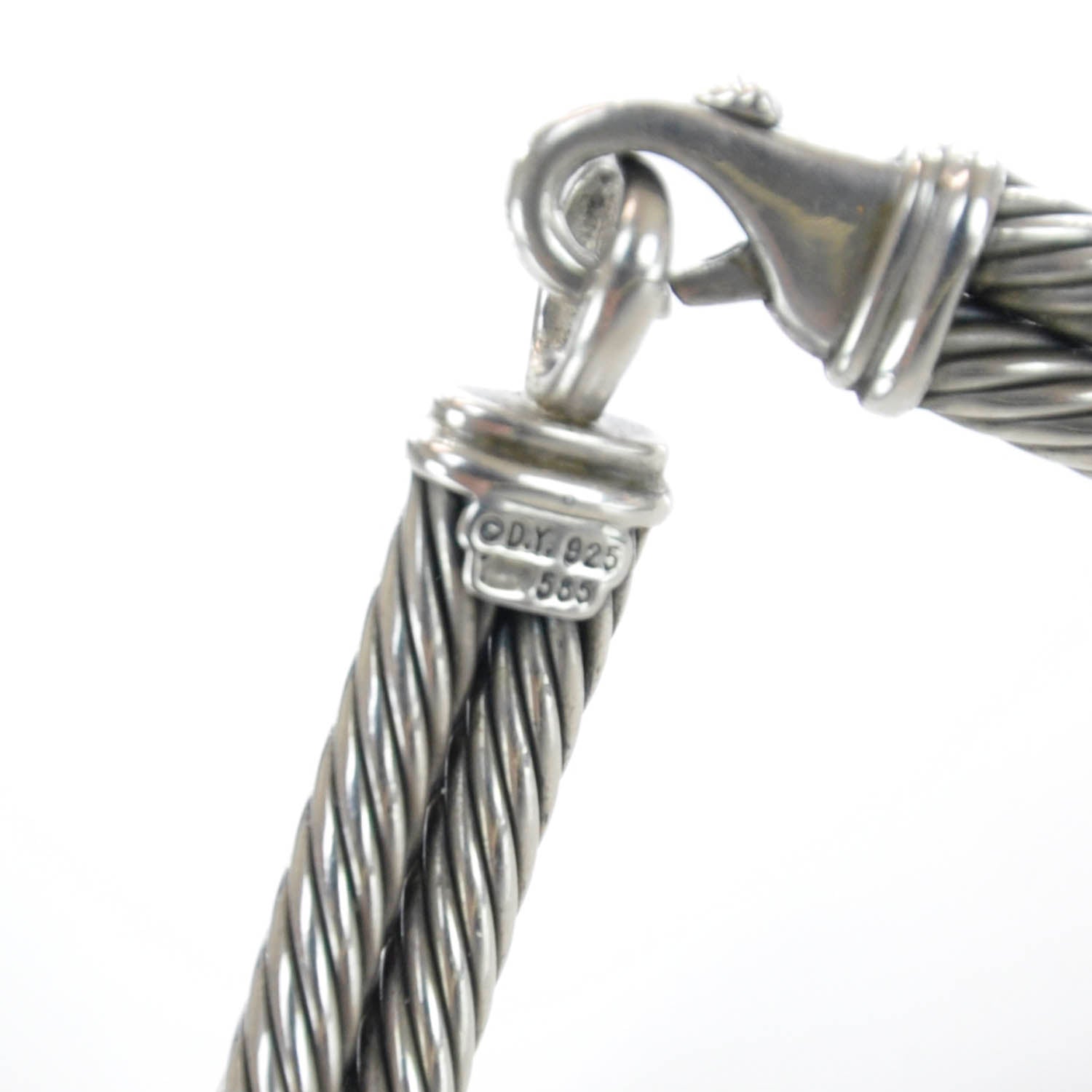 David Yurman Sterling Silver 14K Yellow Gold Double Metro Cable Necklace 6 of 7