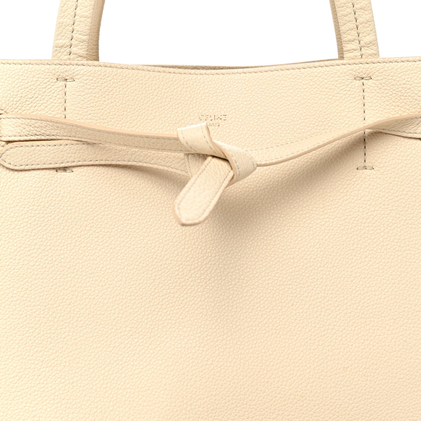 Soft Grained Calfskin Small Belt Cabas Phantom Cream