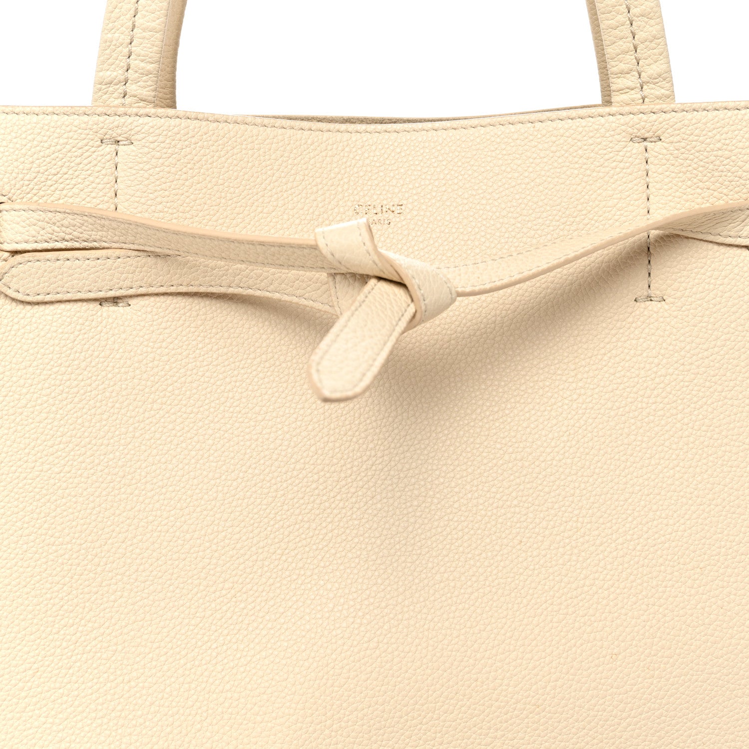 Celine Soft Grained Calfskin Small Belt Cabas Phantom Cream 8 of 12
