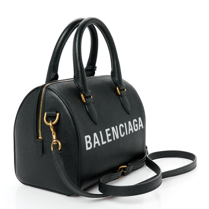 Balenciaga Grained Calfskin Medium Ville Bowling Bag Black 3 of 10