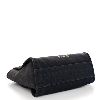 Chanel Denim Small Deauville Tote Dark Blue 4 of 13