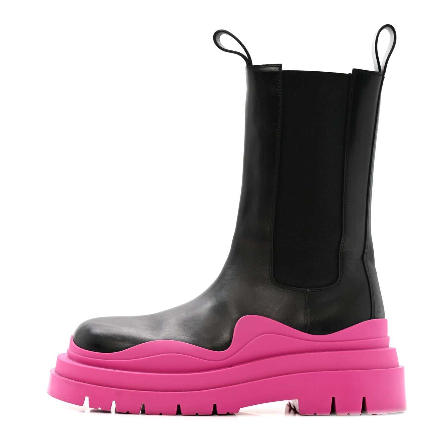 Calfskin The Tire Chelsea Boots 39 Black Hollyhock
