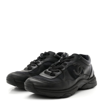 Chanel Lambskin Fabric CC Uniform Sneakers 39 Black 4 of 8