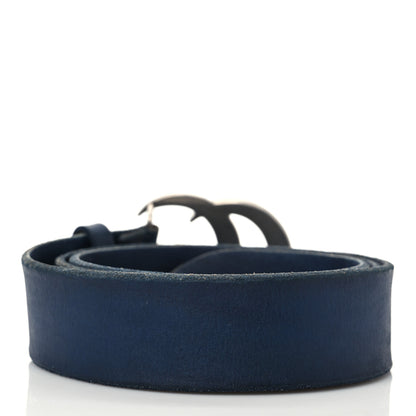 Gucci Cuoio Toscano Nickel Double Double G 40mm Belt 95 38 Blue 3 of 9