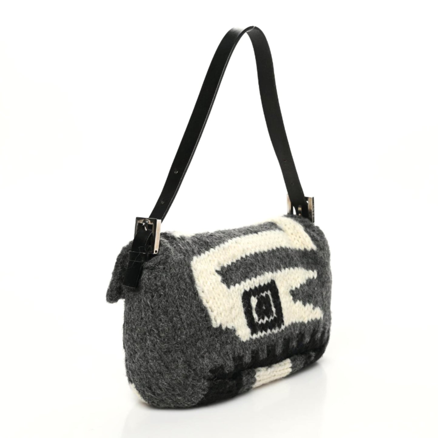 Wool Knit Mama Baguette Grey