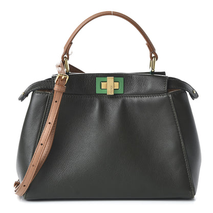 Fendi Nappa Colorblock Mini Peekaboo Iconic Satchel Oliva Vacchetta Powder Pink 1 of 10
