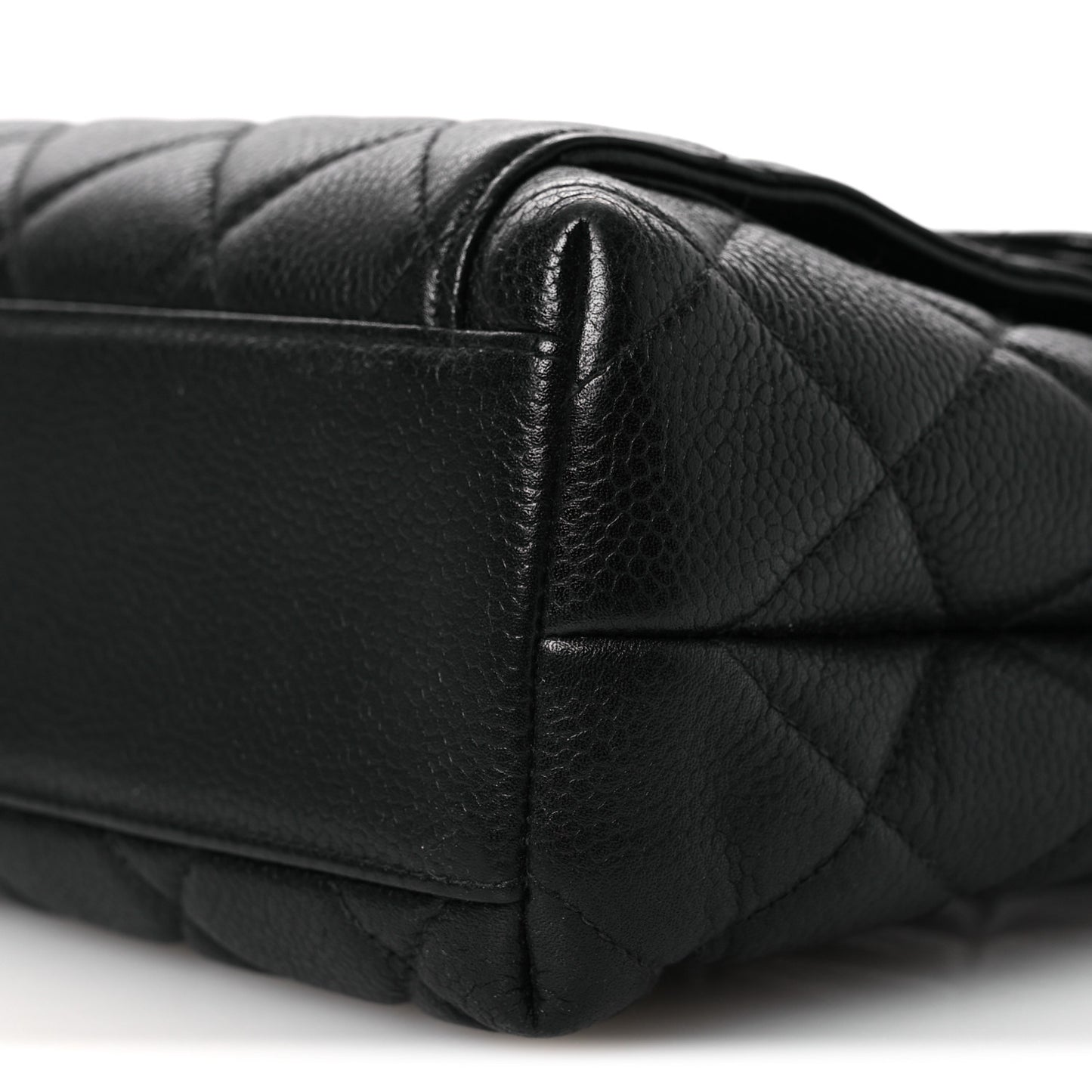 Caviar Quilted Flap Shoulder Bag Black