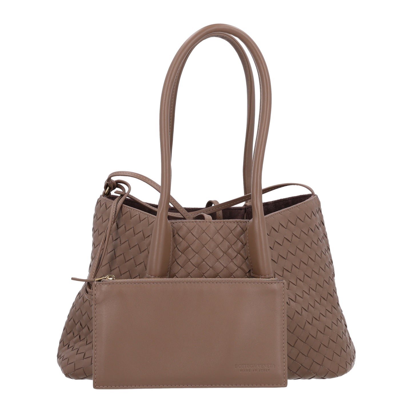 Calfskin Intrecciato Medium Pinacoteca Reversible Tote Pinecone Fondant