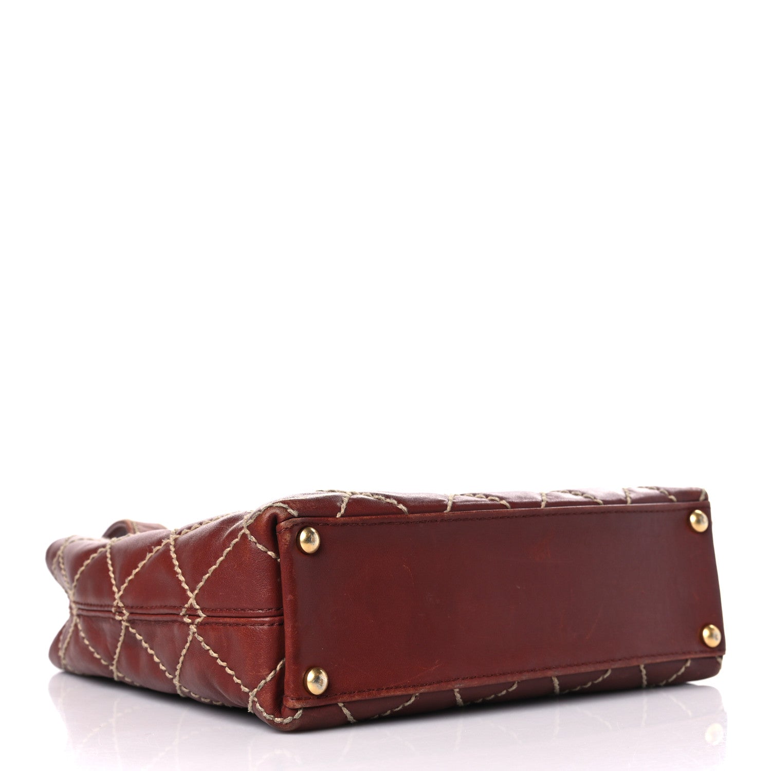 Chanel Calfskin Stitch Small Surpique Tote Brown 3 of 9
