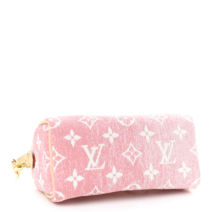 Louis Vuitton Monogram Jacquard Denim Nano Speedy Bandouliere Pink 4 of 10