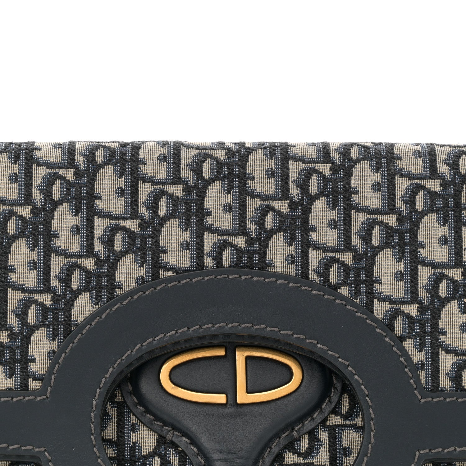Christian Dior Oblique Fold Over Clutch Blue 8 of 10