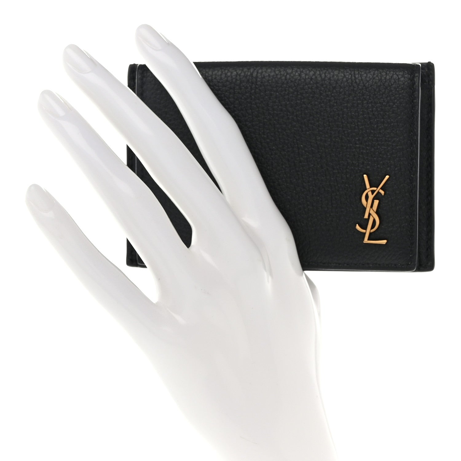 Saint Laurent Calfskin Monogram Coin Pouch Black 2 of 8