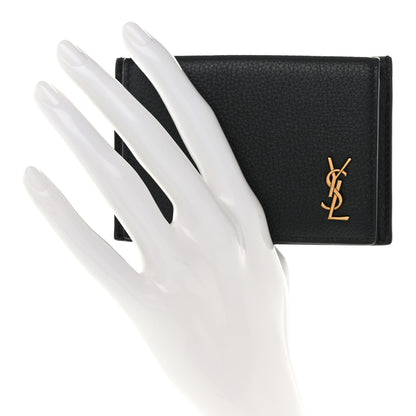 Saint Laurent Calfskin Monogram Coin Pouch Black 2 of 8