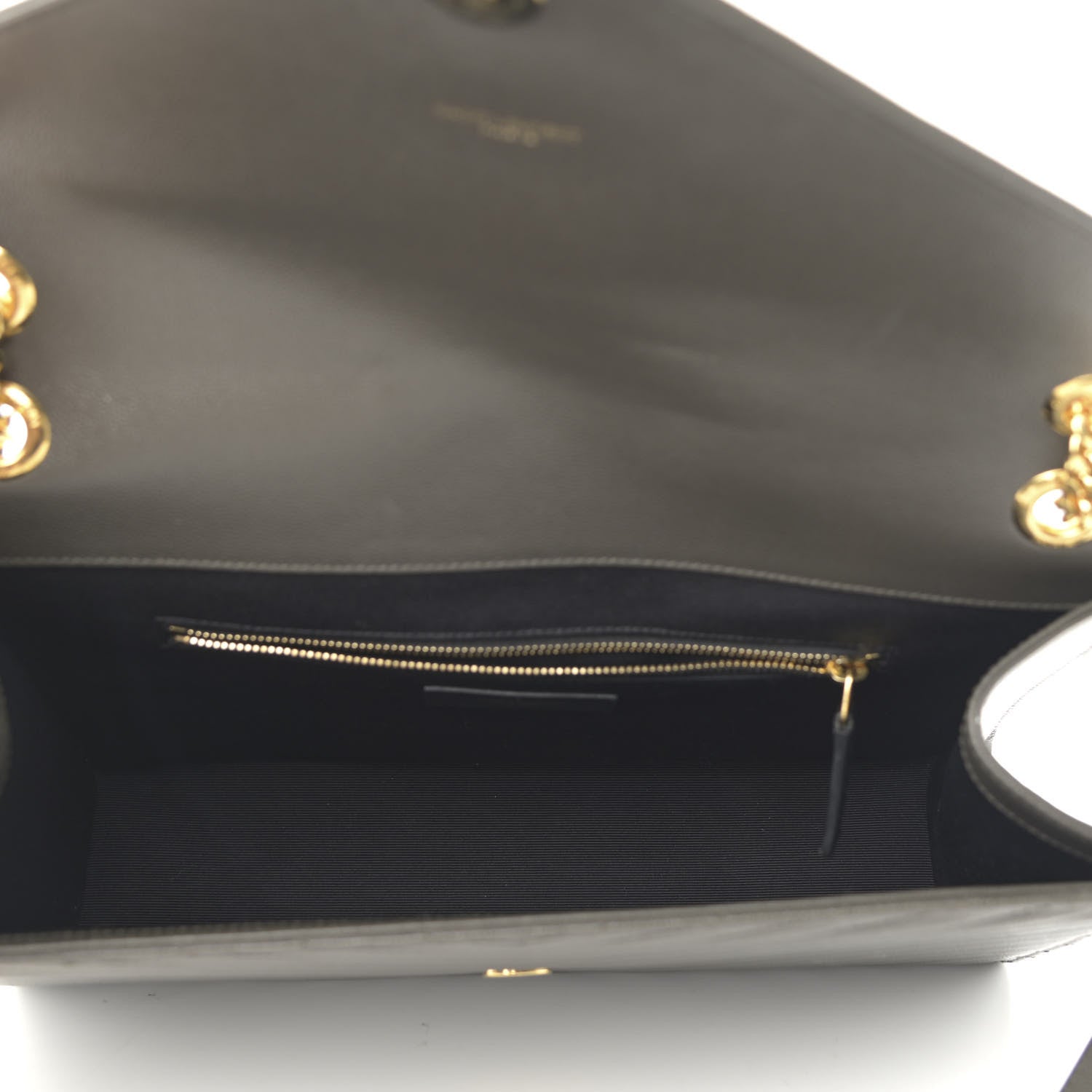 Saint Laurent Grain De Poudre Matelasse Chevron Large Monogram Satchel Earth 5 of 13