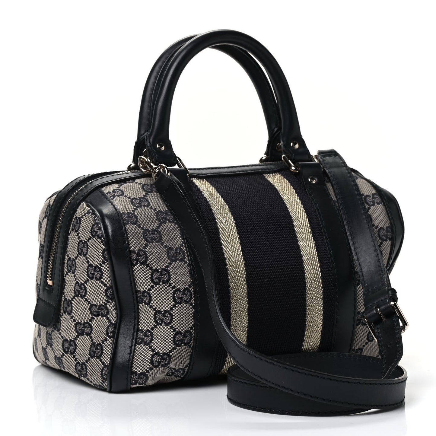 Monogram Vintage Web Small Boston Navy