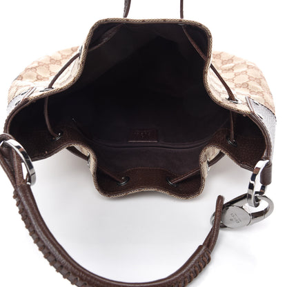 Gucci Monogram Drawstring Hobo Dark Brown 5 of 11
