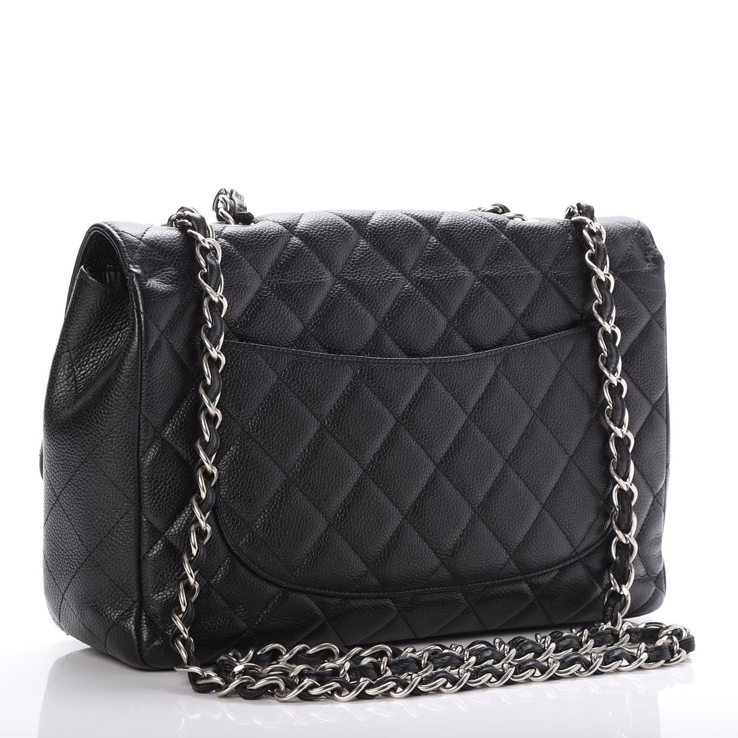 Caviar Quilted Jumbo Single Flap Black