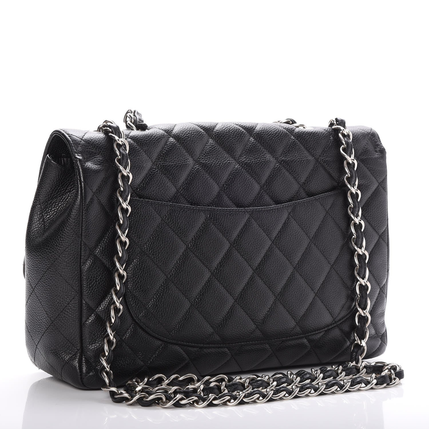 Chanel Caviar Quilted Jumbo Single Flap Black 3 of 7