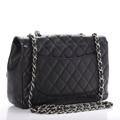 Chanel Caviar Quilted Jumbo Single Flap Black 3 of 7