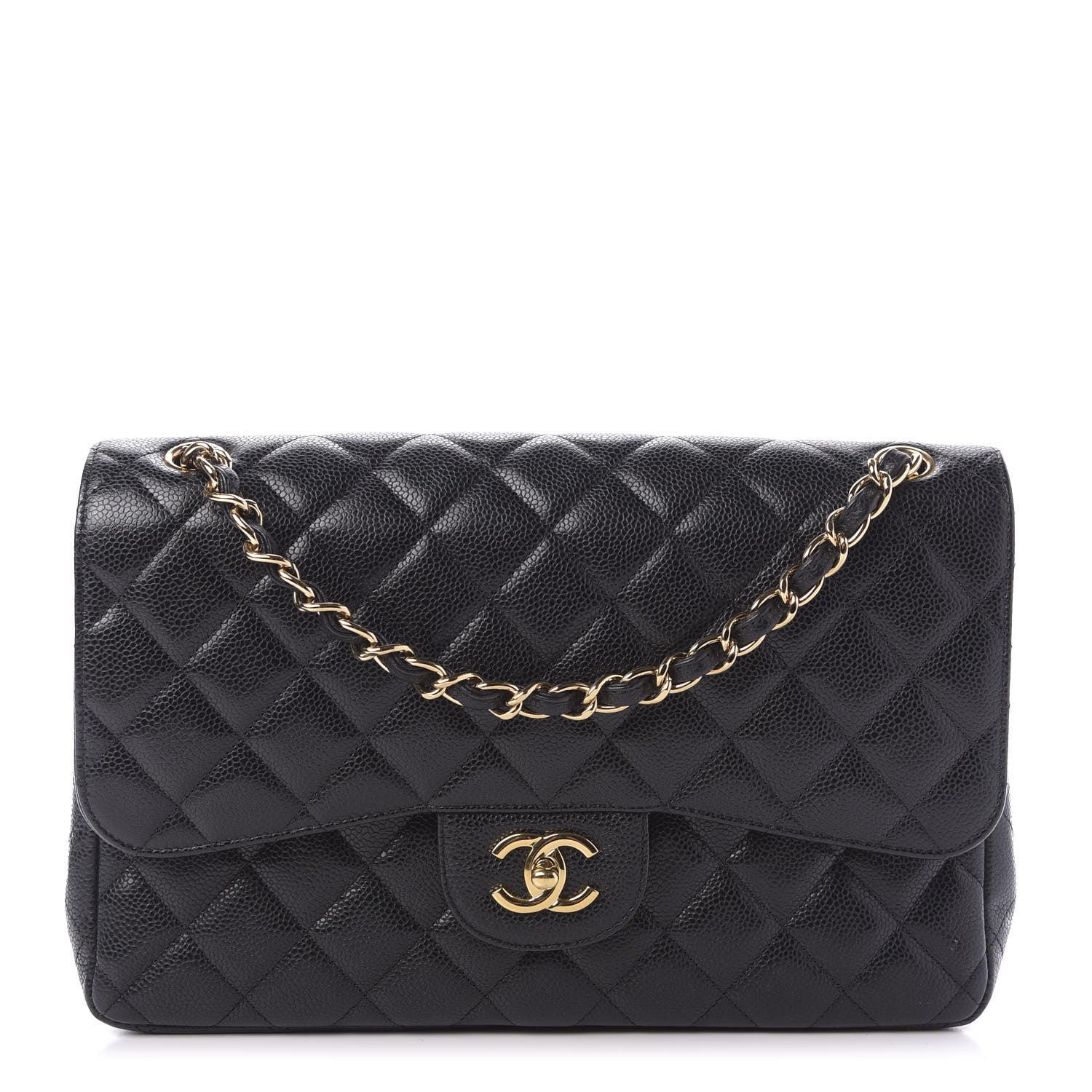 Chanel Caviar Quilted Jumbo Double Flap Black 1 of 12