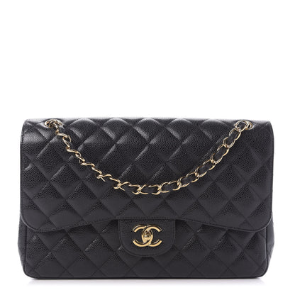Chanel Caviar Quilted Jumbo Double Flap Black 1 of 12
