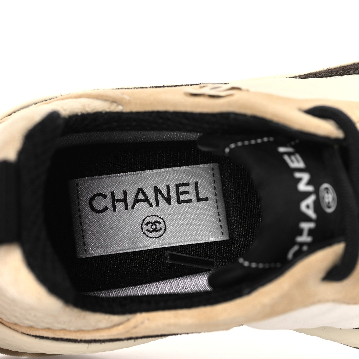 Chanel Mesh Suede Calfskin Quilted Sneakers 37 White Ivory 7 of 8