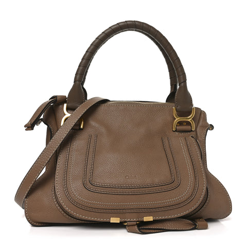 Calfskin Medium Marcie Satchel Tan
