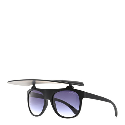 Chanel Acetate Visor Sunglasses 71046 Matte Black 1 of 8