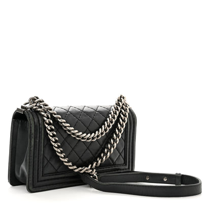 Chanel Calfskin Quilted Double Stitch New Medium Boy Flap Black 2 of 16