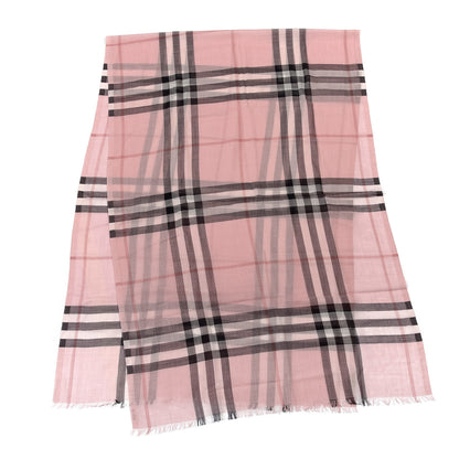 Burberry Silk Wool Gauze Giant Check Scarf Ash Rose 2 of 4