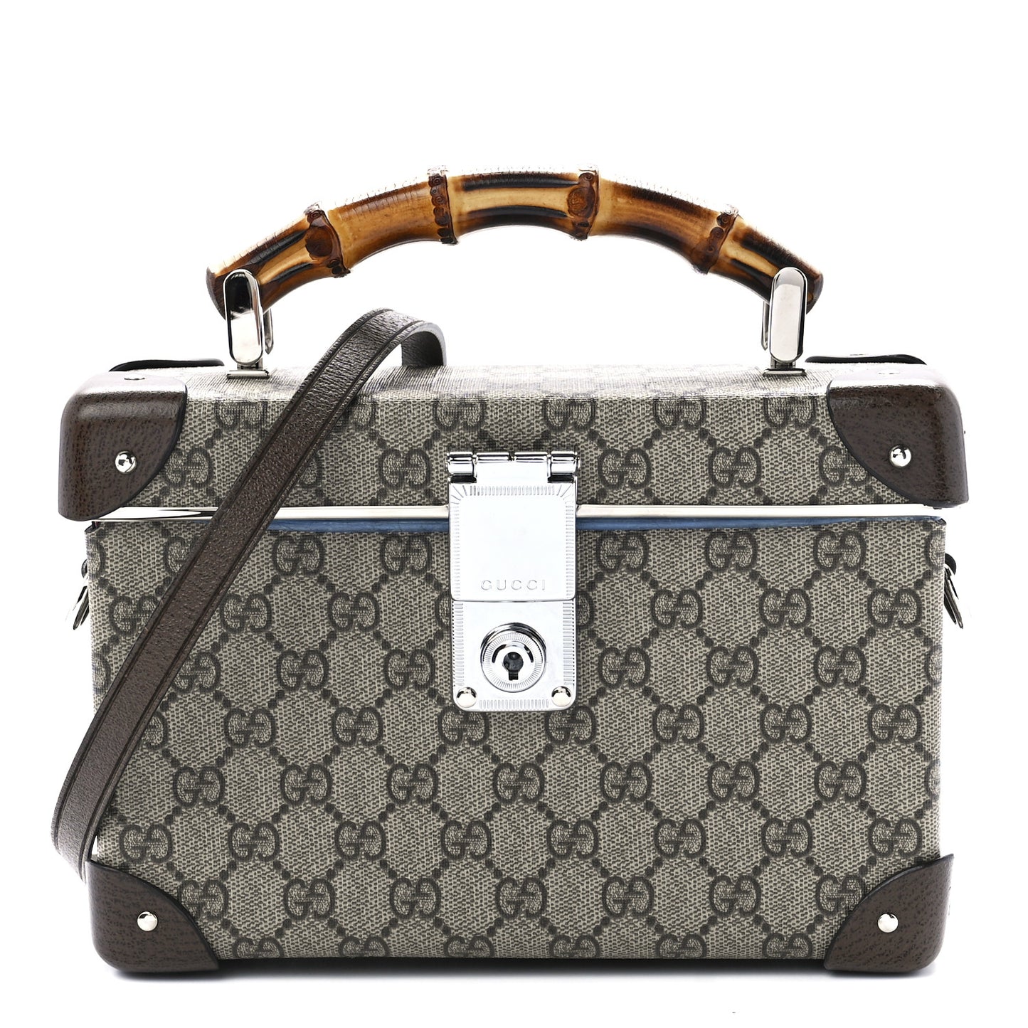 GG Supreme Monogram Globe-Trotter Beauty Case Brown