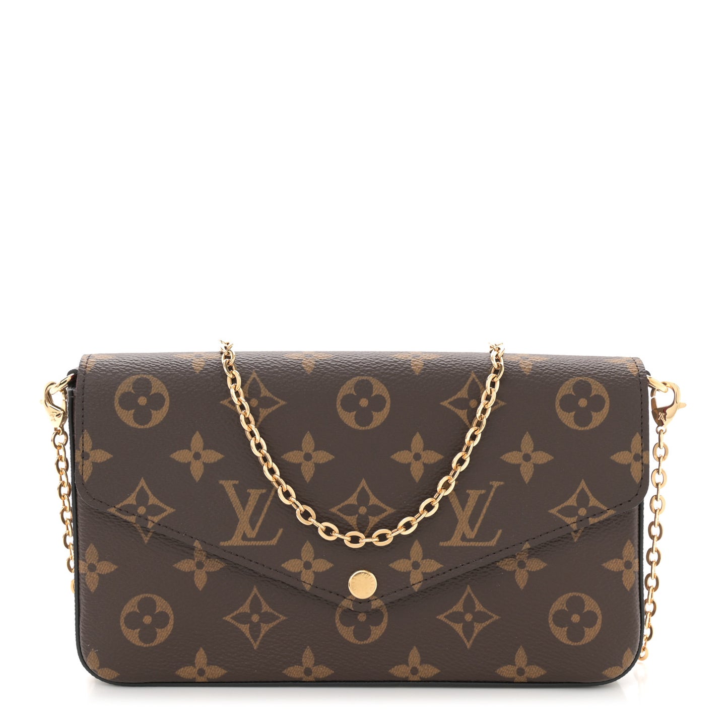 Monogram Pochette Felicie Chain Wallet Fuchsia