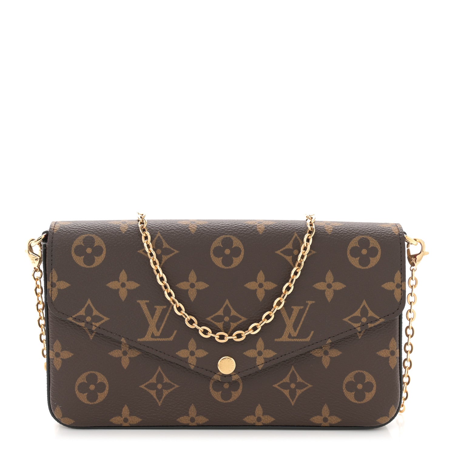 Louis Vuitton Monogram Pochette Felicie Chain Wallet Fuchsia 1 of 11