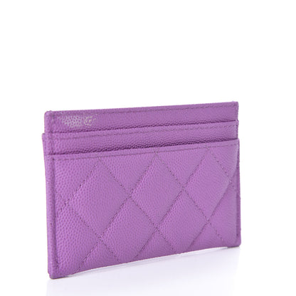 Chanel Caviar Quilted Filigree Card Holder Purple 3 of 8