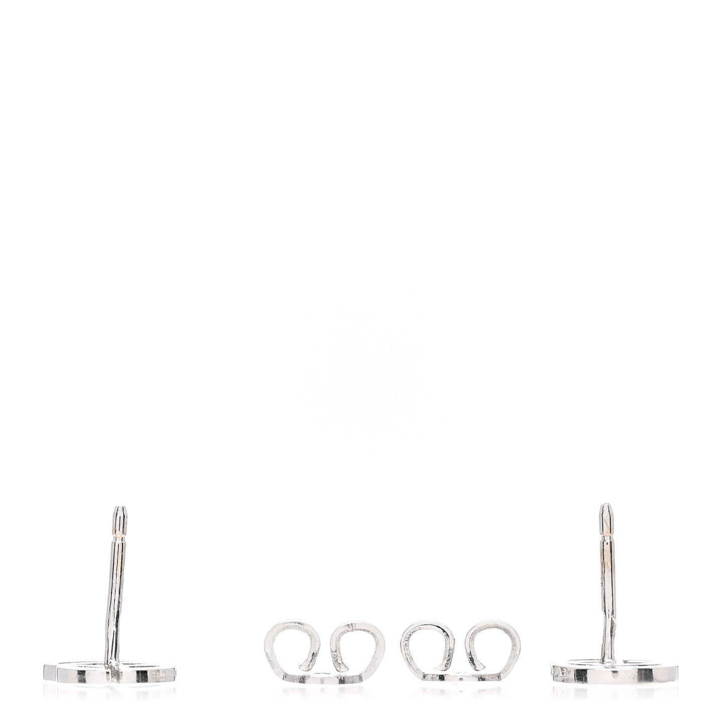 18K White Gold GG Tissue Stud Earrings