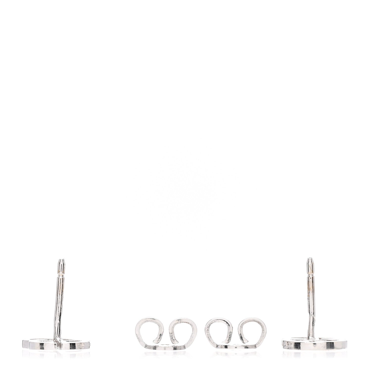 Gucci 18K White Gold GG Tissue Stud Earrings 3 of 4