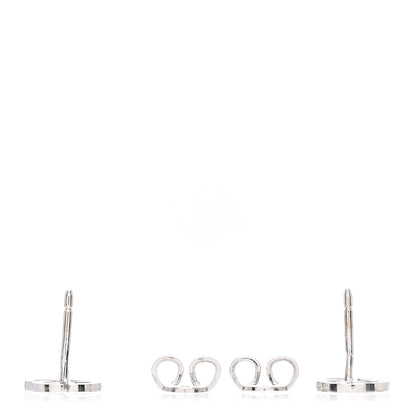 Gucci 18K White Gold GG Tissue Stud Earrings 3 of 4