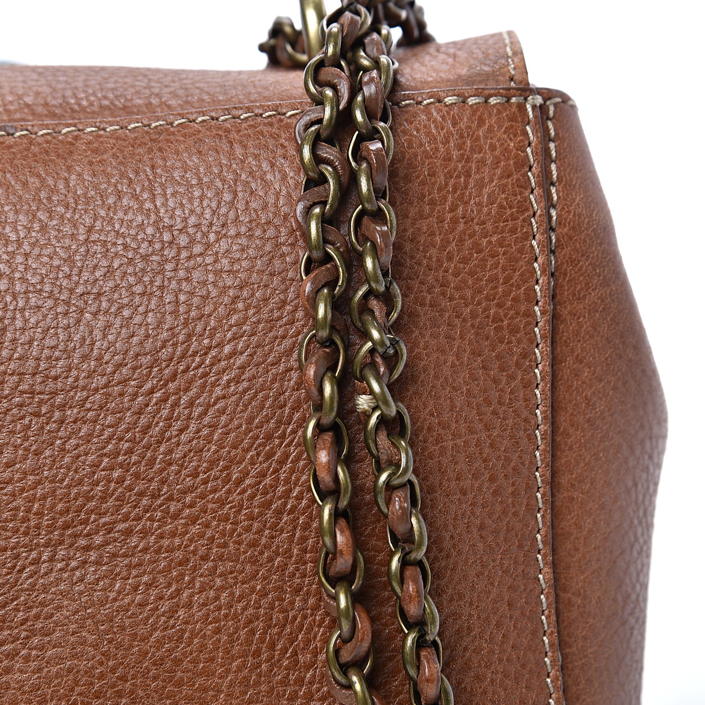 Natural Calfskin Small Lily Flap Oak