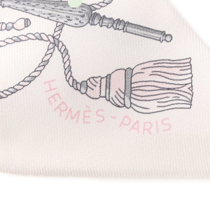 Hermes Silk Les Cles A Pois Twilly White Gris Acier 2 of 4
