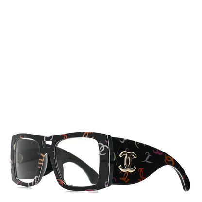Chanel Acetate CC Logo Square Sunglasses 71628 Black Multicolor 1 of 8