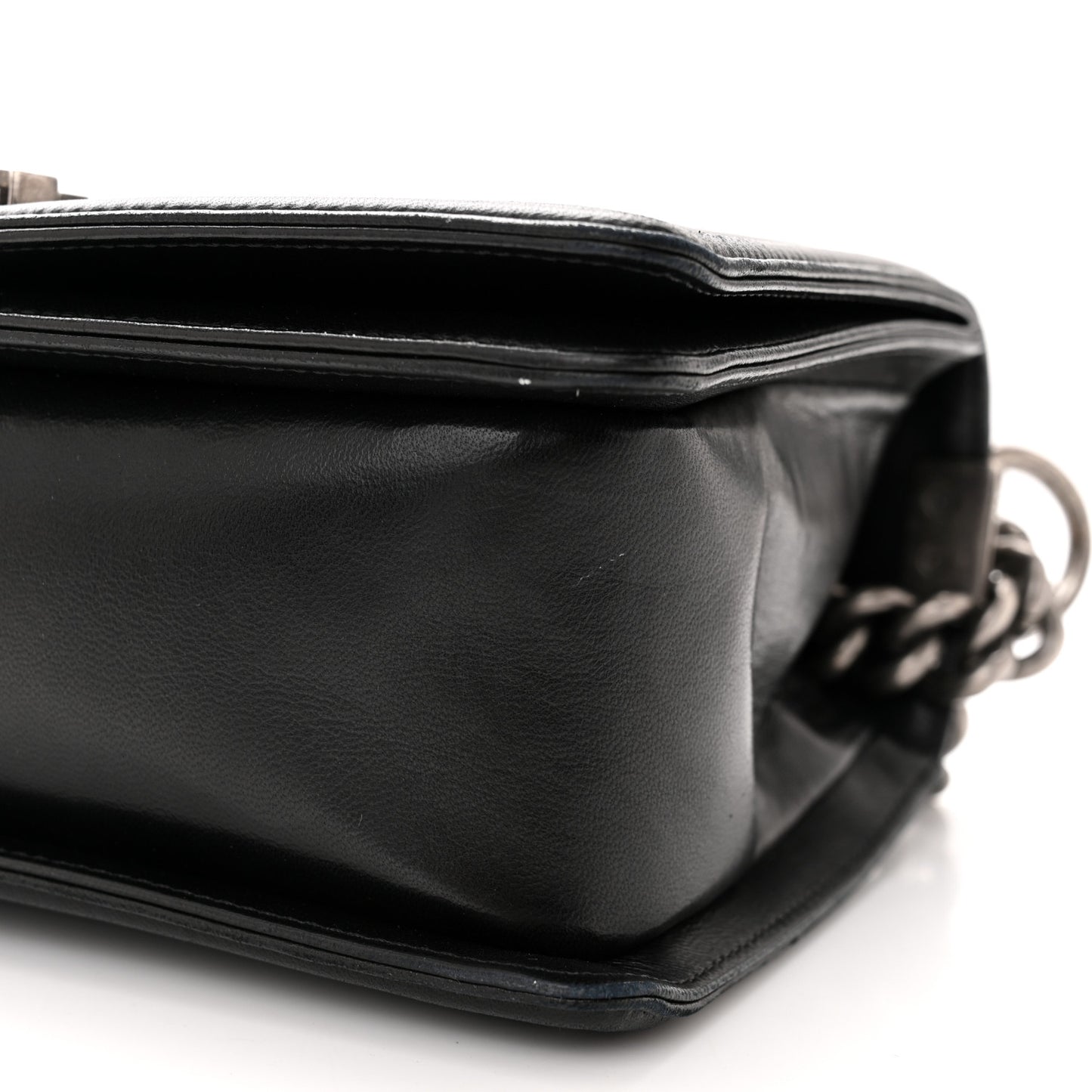 Lambskin Quilted Medium Boy Flap Black