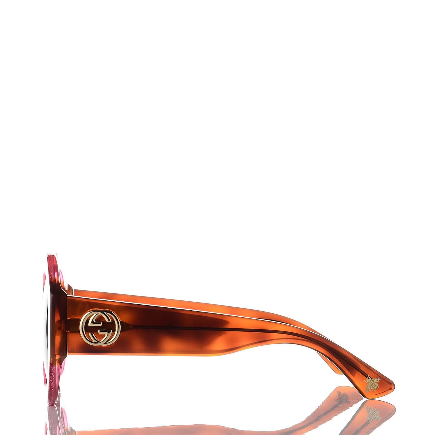 Acetate Round GG0084S Sunglasses Glitter Fuchsia