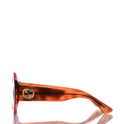 Gucci Acetate Round GG0084S Sunglasses Glitter Fuchsia 3 of 8