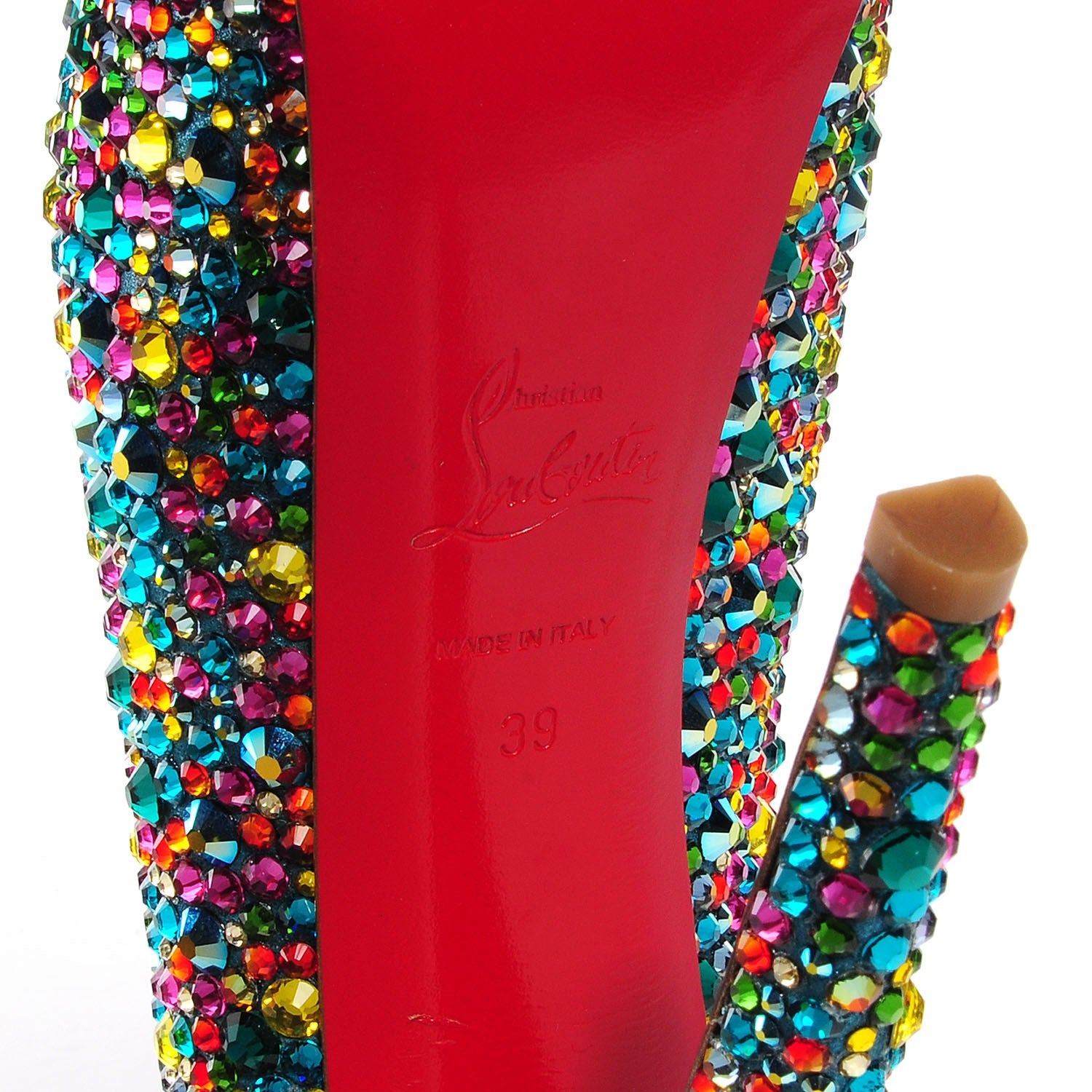 Christian Louboutin Crystal Suede Burma Daffodile Strass 160 Pumps 39 Multicolor 5 of 6