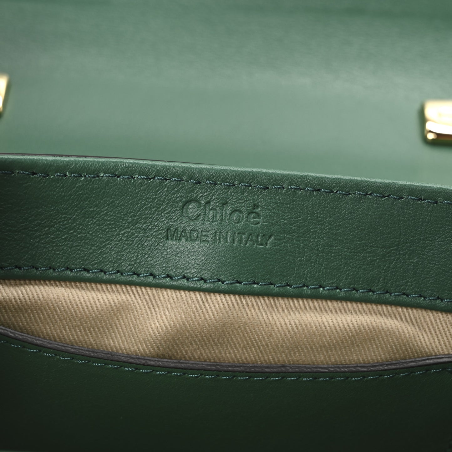 Calfskin Crocodile Embossed Mini C Double Carry Woodsy Green